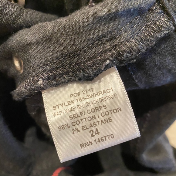 Re/Done High Rise Crop Raw Hem Distressed size 24 - Picture 13 of 16